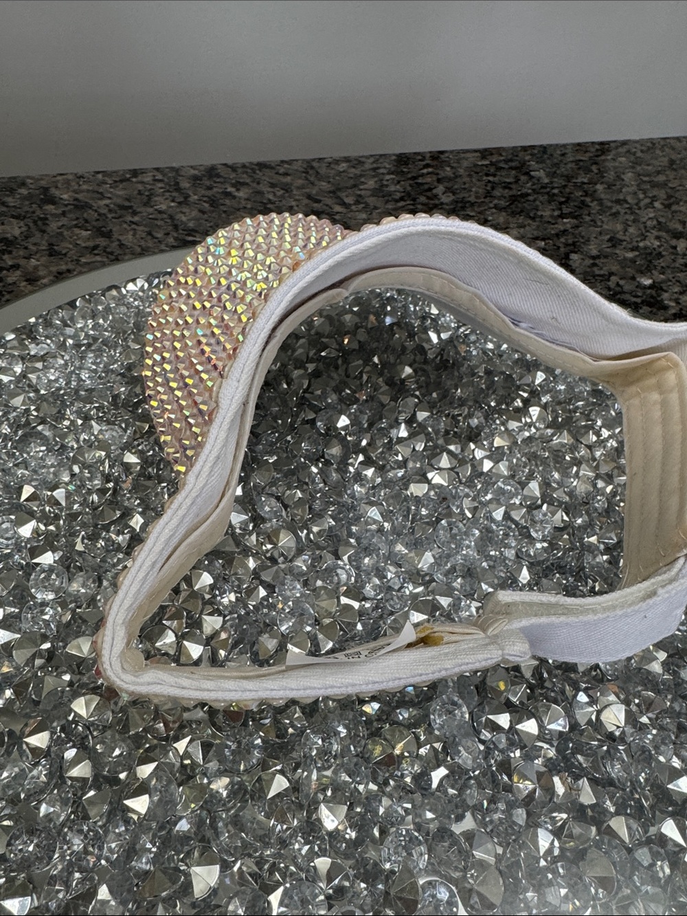Crystal Rhinestone Visor - Iridescent Sparkle - Picture 6 of 10